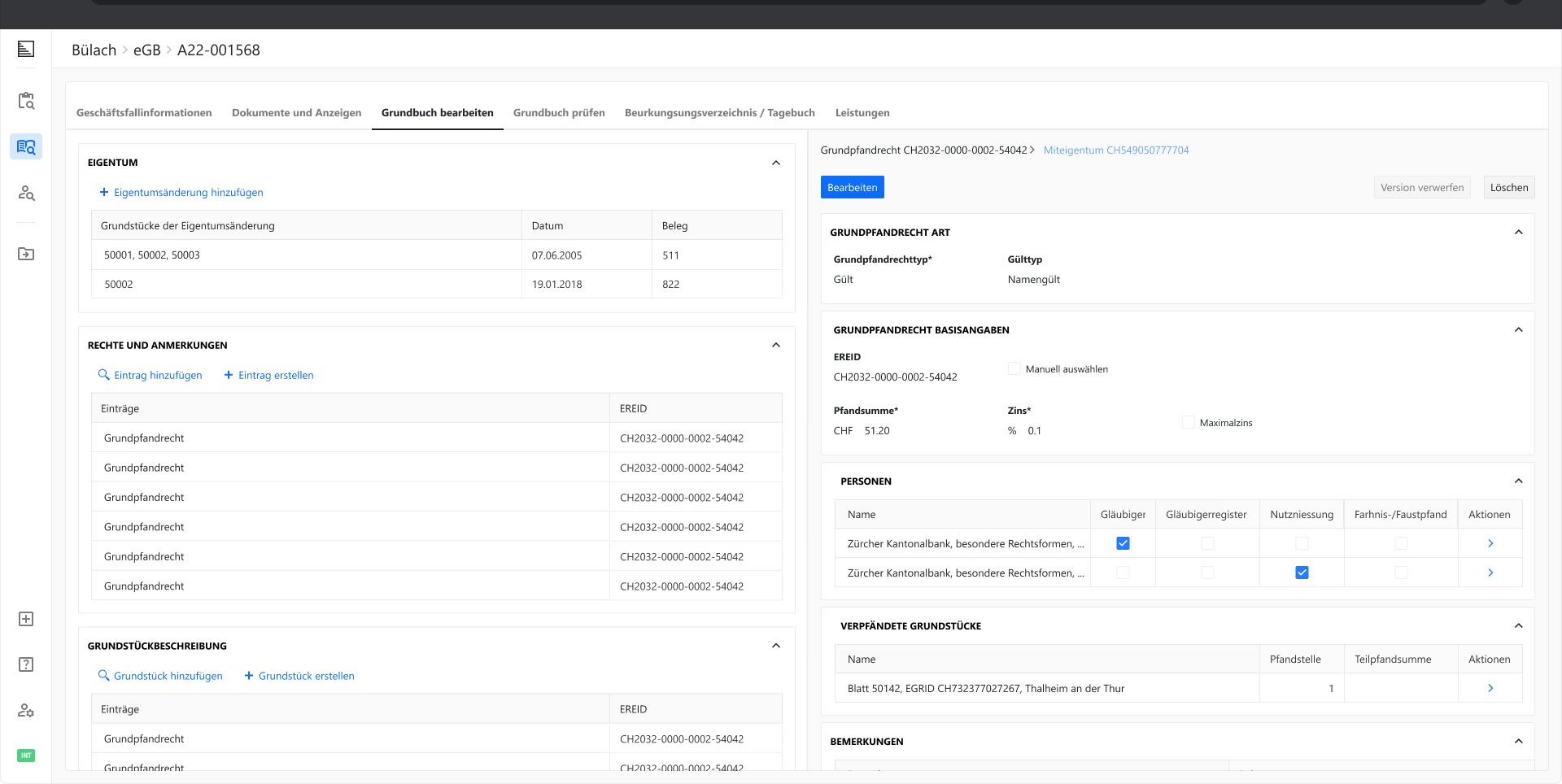 The application itself: the Grundbuch editing view, where the table content and interaction rules do their actual work.